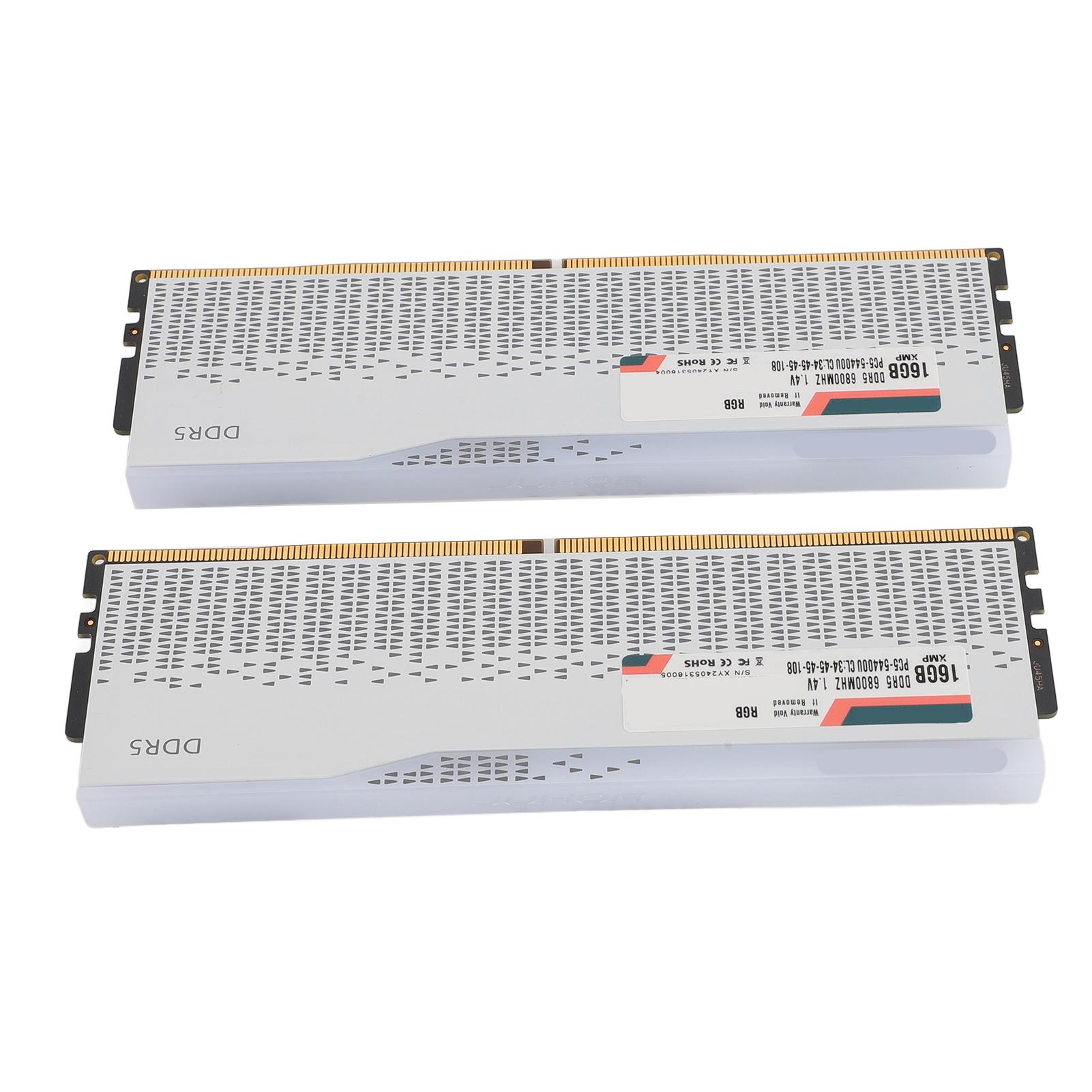 

2 шт. DDR5 RAM 32 ГБ (2x16 ГБ) Комплект пам яті 6800 МГц PC5-54400U CL34-45-45-108 RGB для настільного комп ютера