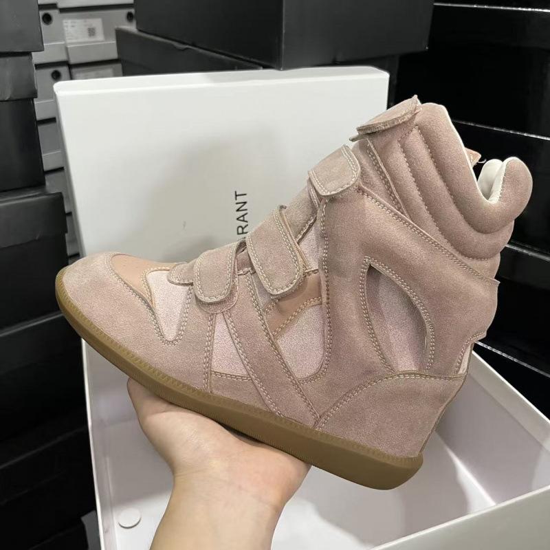 Inner Heightening Women's Shoes Short Boots New Leather High-top Shoes Small Man