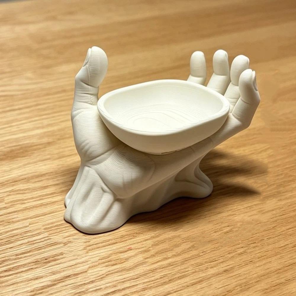 Craft Open Palm Palm Jewelry Storage Tray Multi-purpose Plastic Hand Sculpture 3D Printed Decorative Ornament Key Storage