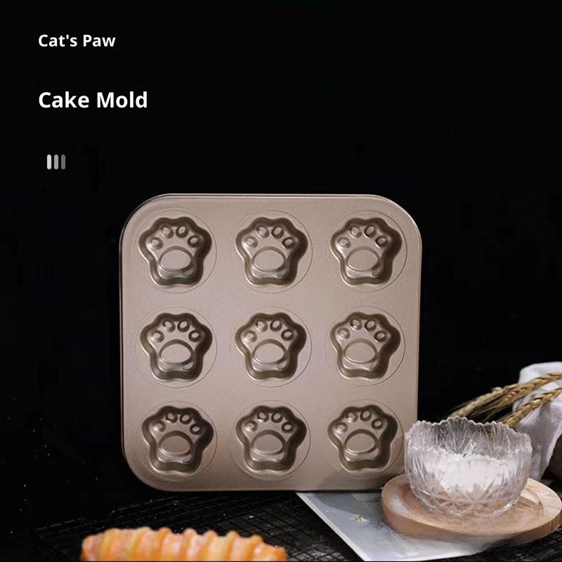 6/9/12 Kavitäten Katzenpfote Backform Pfanne Antihaftbeschichteter Kohlenstoffstahl DIY Niedlich Süßigkeiten Kuchenform Werkzeug Dekor Keks Süßigkeitenform