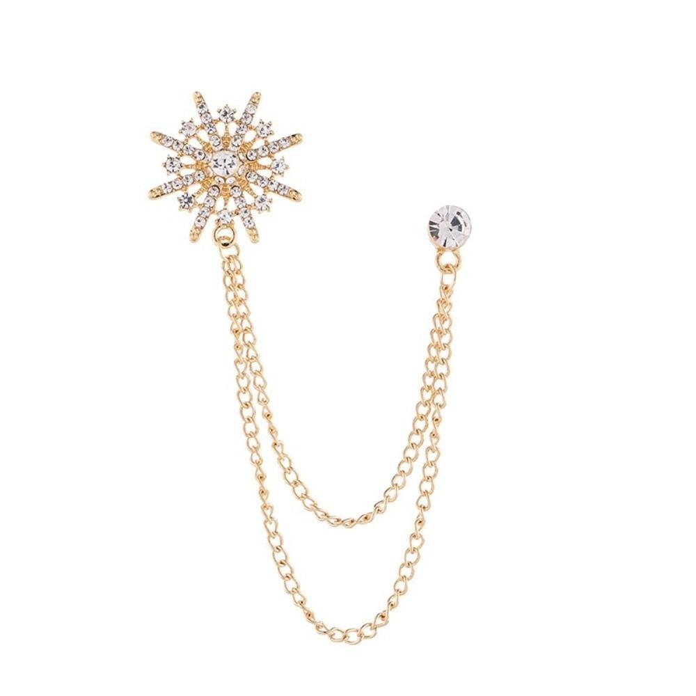 

Rhinestone Men Brooch Zinc Zinc Alloy Suit Lapel Pin Unique Suit Collar Pin Jewelry Accessories золотий