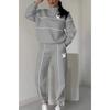 Spring and Autumn Sweater Letter Long Sleeve Pants Casual Sports Suit Wholesale Large Size