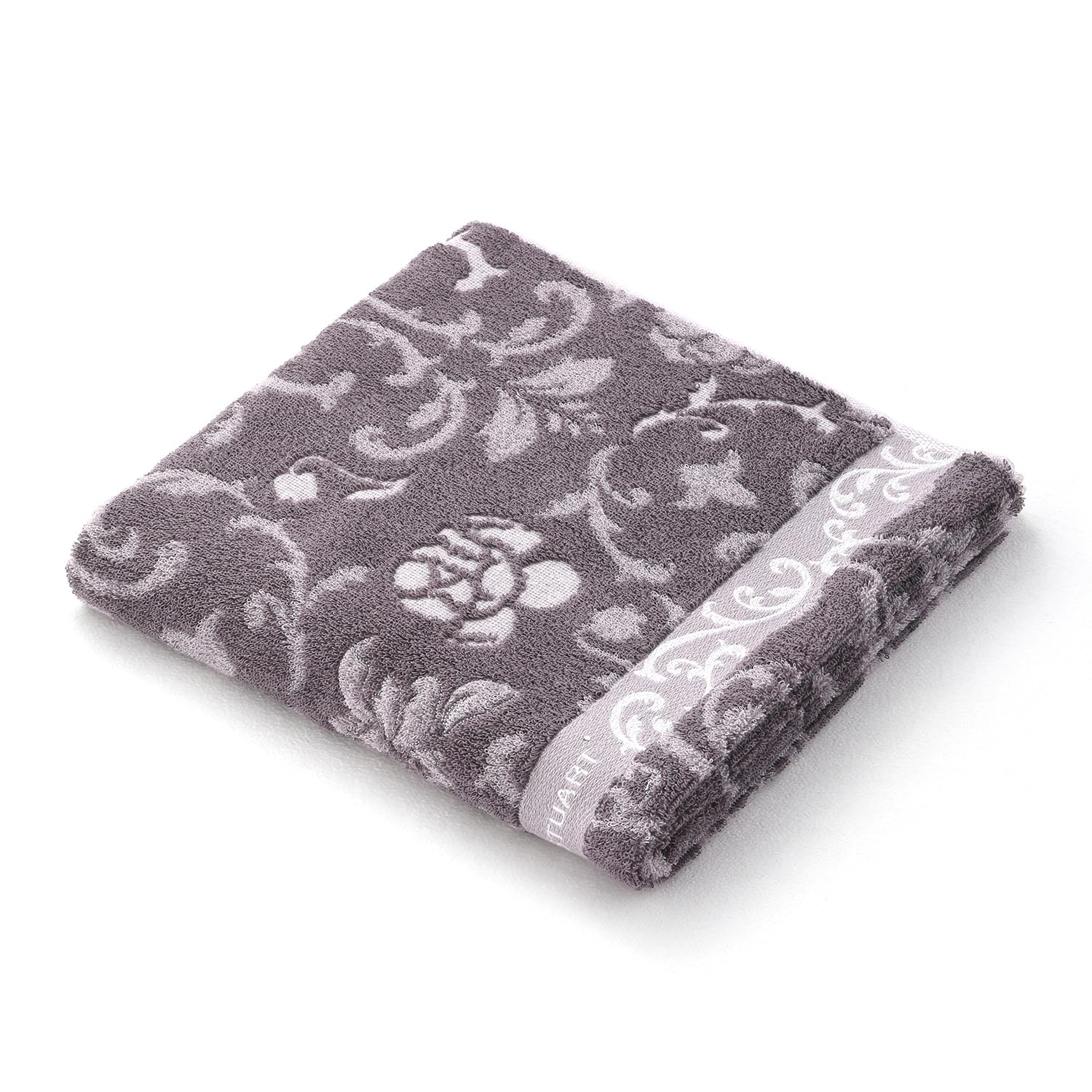 

JILL STUART Chic Elegance Bath Towel, Gray, Rose Floral Design, 58-1953350, Approx. 60 x 120 cm