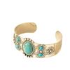 Vintage Court Style Turquoise Bracelet Women's Japanese and Korean Ins Style Niche Sense Fashion Open Hand Jewelry