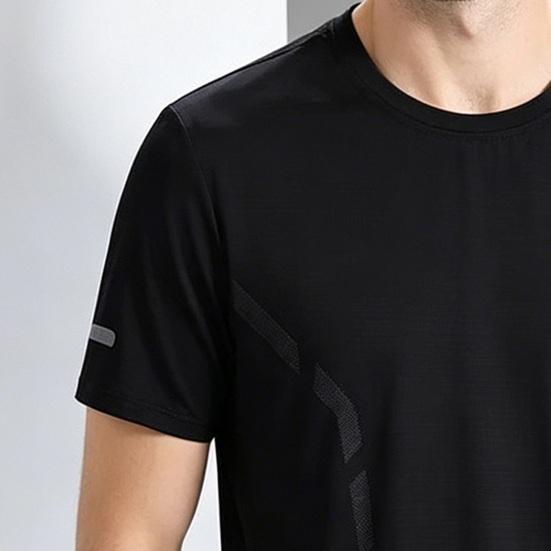 T-shirts d'entraînement à séchage rapide pour hommes - Hauts légers évacuant l'humidité - T-shirt de sport pour la salle de sport avec ventilation en mesh pour la course à pied, le fitness, le refroidissement