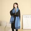 Double-Sided Women's Wool and Cashmere Scarf - Warm, Thickened Shawl for Autumn/Winter