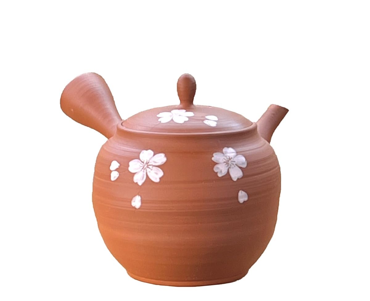 

Gyokuko Touen Red Clay Large Round Sujihiki Sakura Teapot