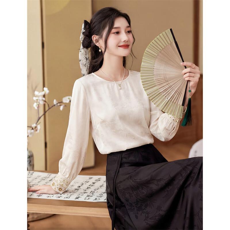 Women s Elegant Embroidered Jacquard Top XL