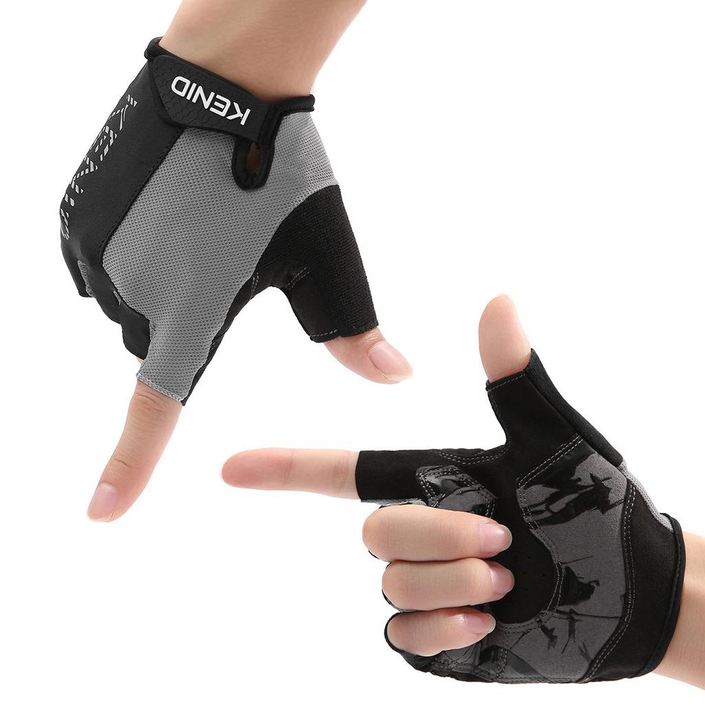 Summer Fingerless Cycling Gloves with Unisex Size Gel, (Gray (cg-18), M)