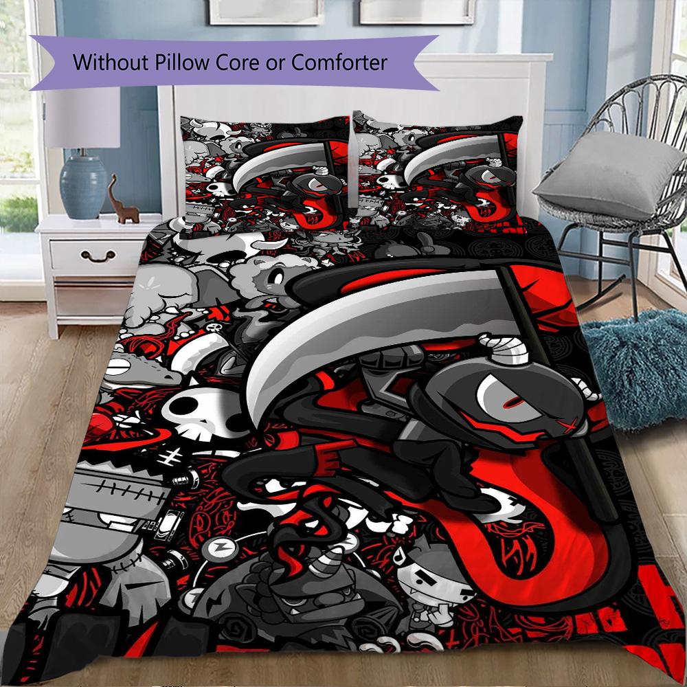 DADA The Death Taker Pattern Bedding,Quilt Set Quilt Cover Pillowcase Home Birthday Gift (1*duvet cover+2*pillowcase,without core)XSJT0917121