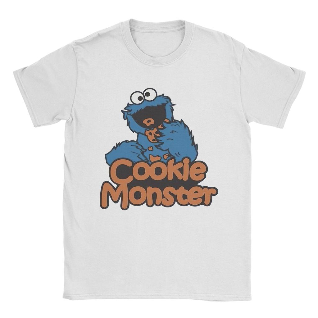 Cookie Monster Sesames Streets T Shirt for Unisex Women Pure Cotton Vintage TShirts Round Neck Tee Shirt Short Sleeve Tops