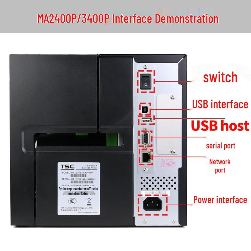 TSC MA2400P 203dpi Industrial Label Printer CN Plug (adapter Included)