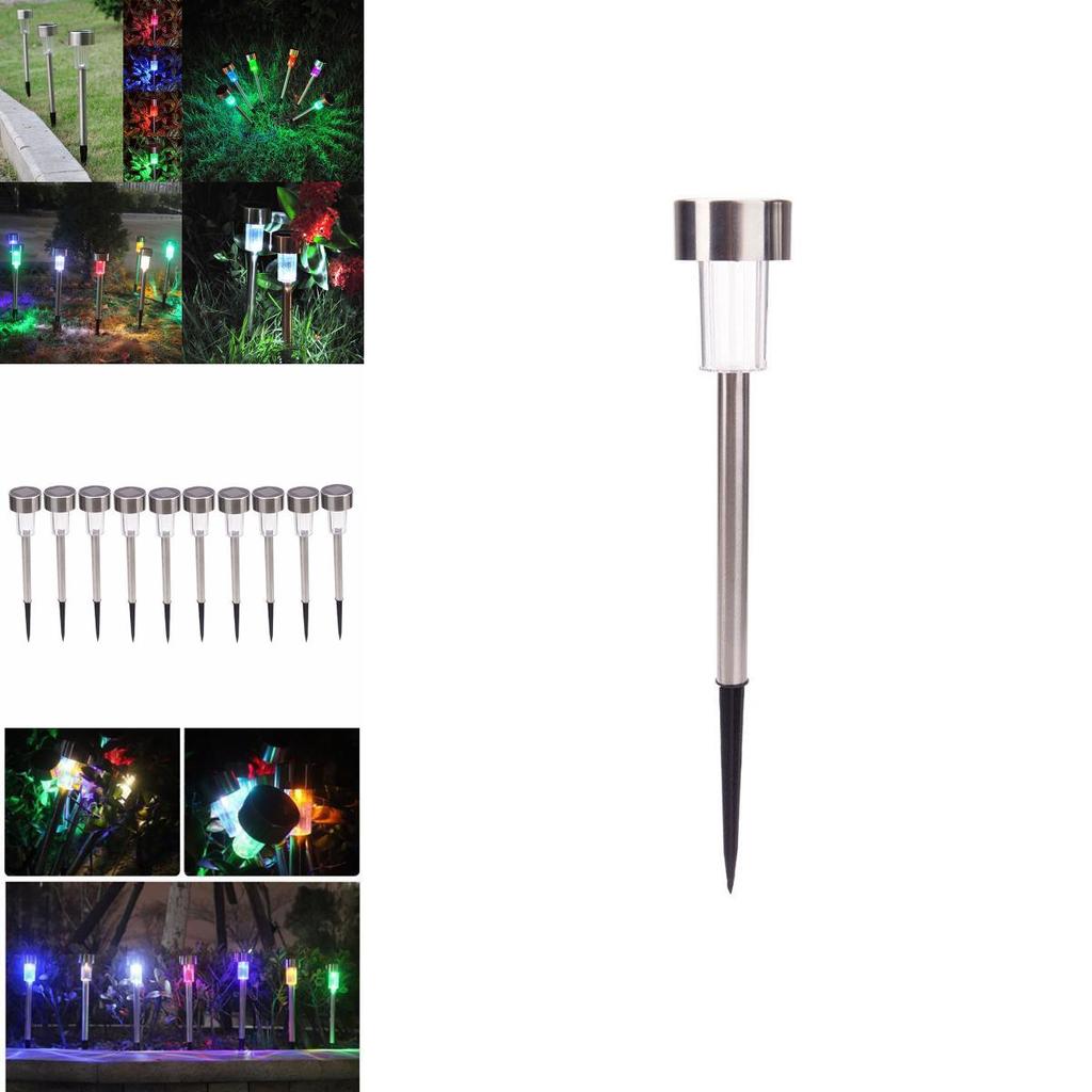Stainless Outdoor Garden Steel Led Solar Landscape Path Lights Lamp Yard
