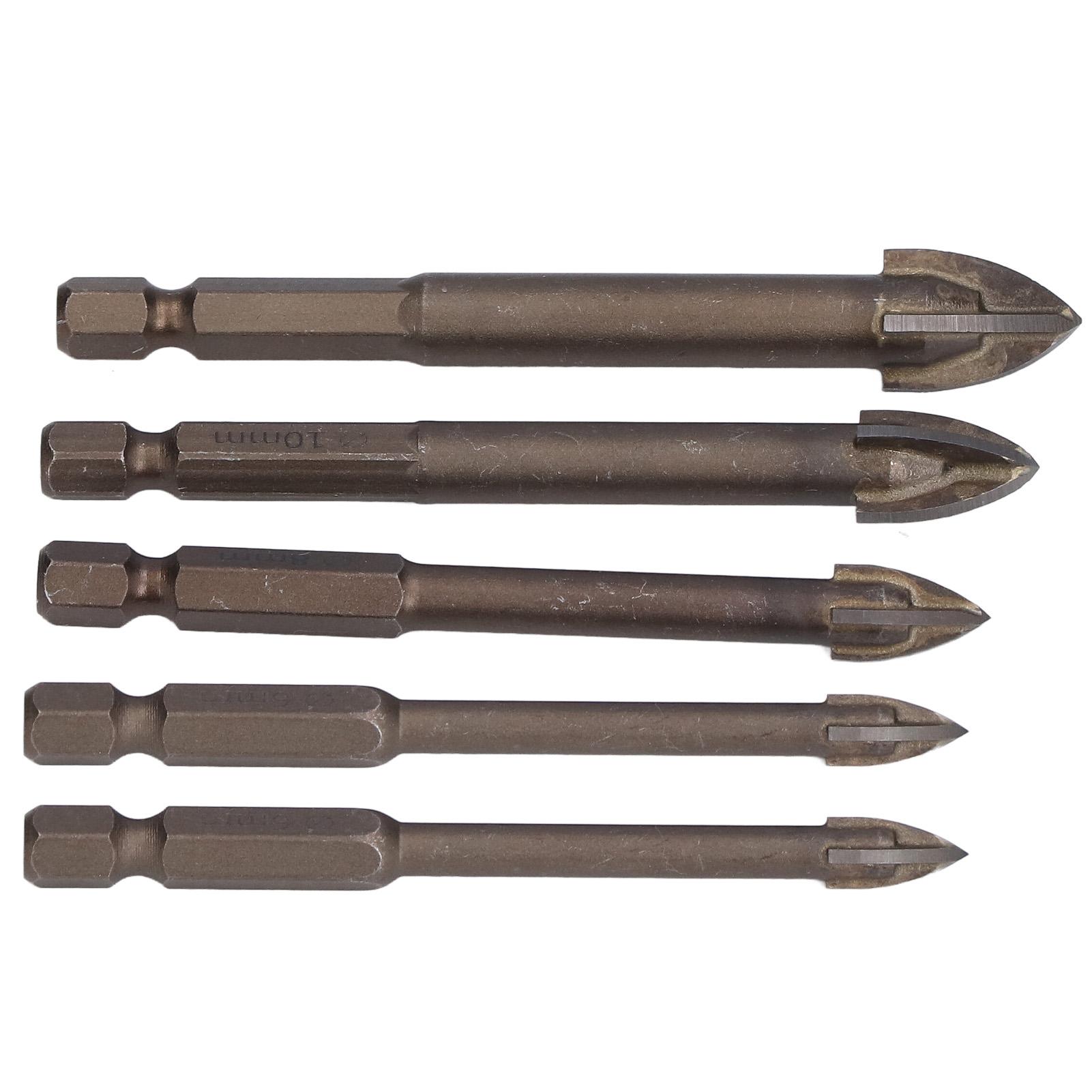 

5Pcs Cross Tile Drill Bit Carbide Hex Shank Drills Bits Concrete Hole Opener for Glass Ceramic