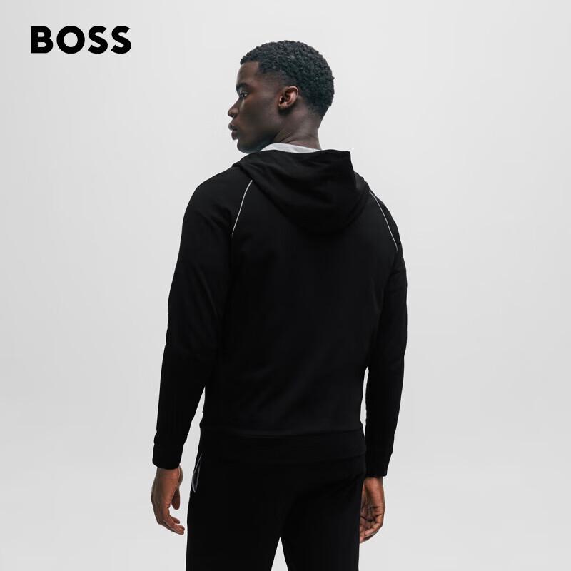

BOSS Men s Stretch Cotton Full-Zip Hoodie L