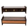 Monitor Stand Bamboo Heightened Non Absorbent Computer Riser with Backplane 3 Drawers for Home