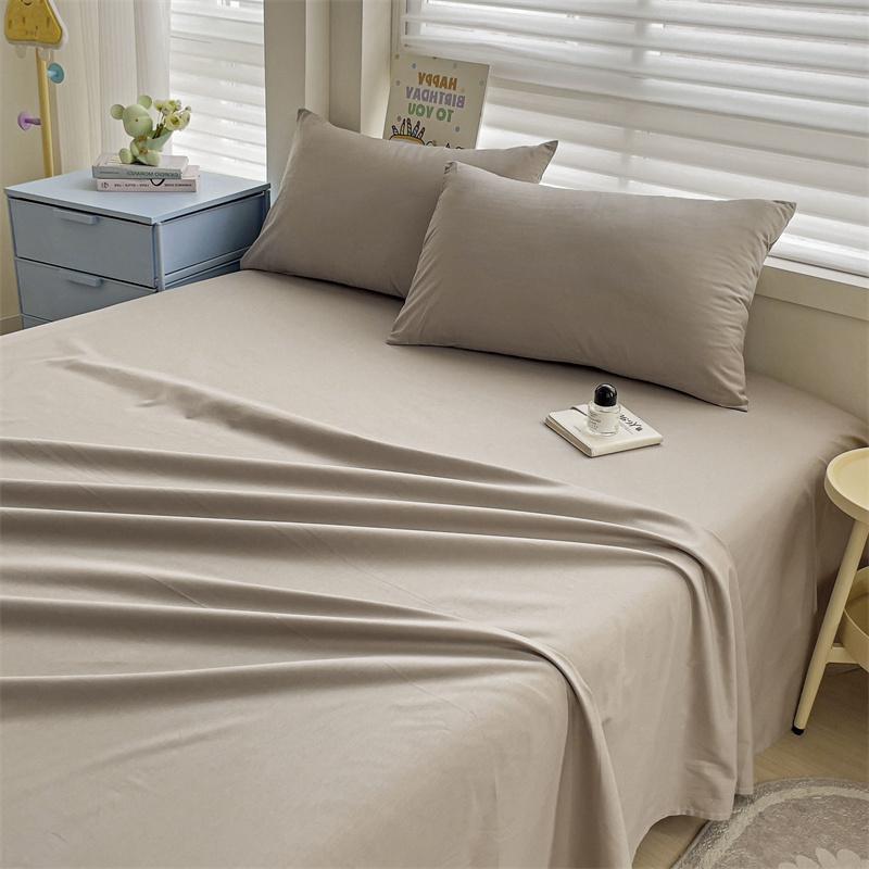 New Thick Minimalist Striped Brushed Bed Sheet for Single Double Student Dormitory