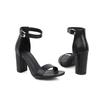 Fashion Low Sandals Woman Leather Buckle Strap Large Size 2024 Summer High Heels Suit Female Beige Women’s Shoes Low-heeled Big High-hee