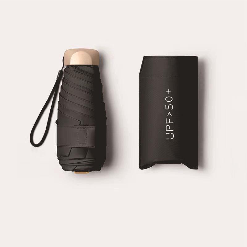 

Мини-солнцезащитный зонт, Маленький карманный зонт, Складной зонт, Легкий, Компактный карманный зонт чёрный