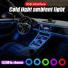 Wireless Automotive LED Ambient Light Strip, USB Powered Cold Light Interior Decor, No Wiring Needed for Car Center Control & Door Atmosphere Lighting