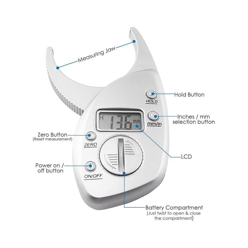 Digital Body Fat Caliper Skinfold Thickness Measurement Skin Tester