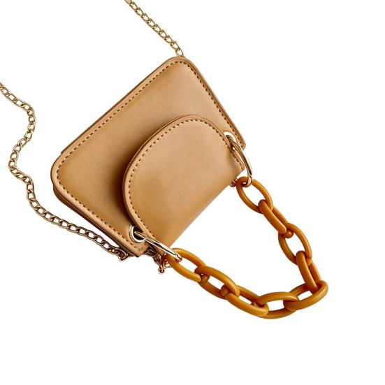 

Women Crossbody Bag Small Handbag with Removable Metal Chain Shoulder Strap Crossbody Purse for Phone Lipstick Cards хакі