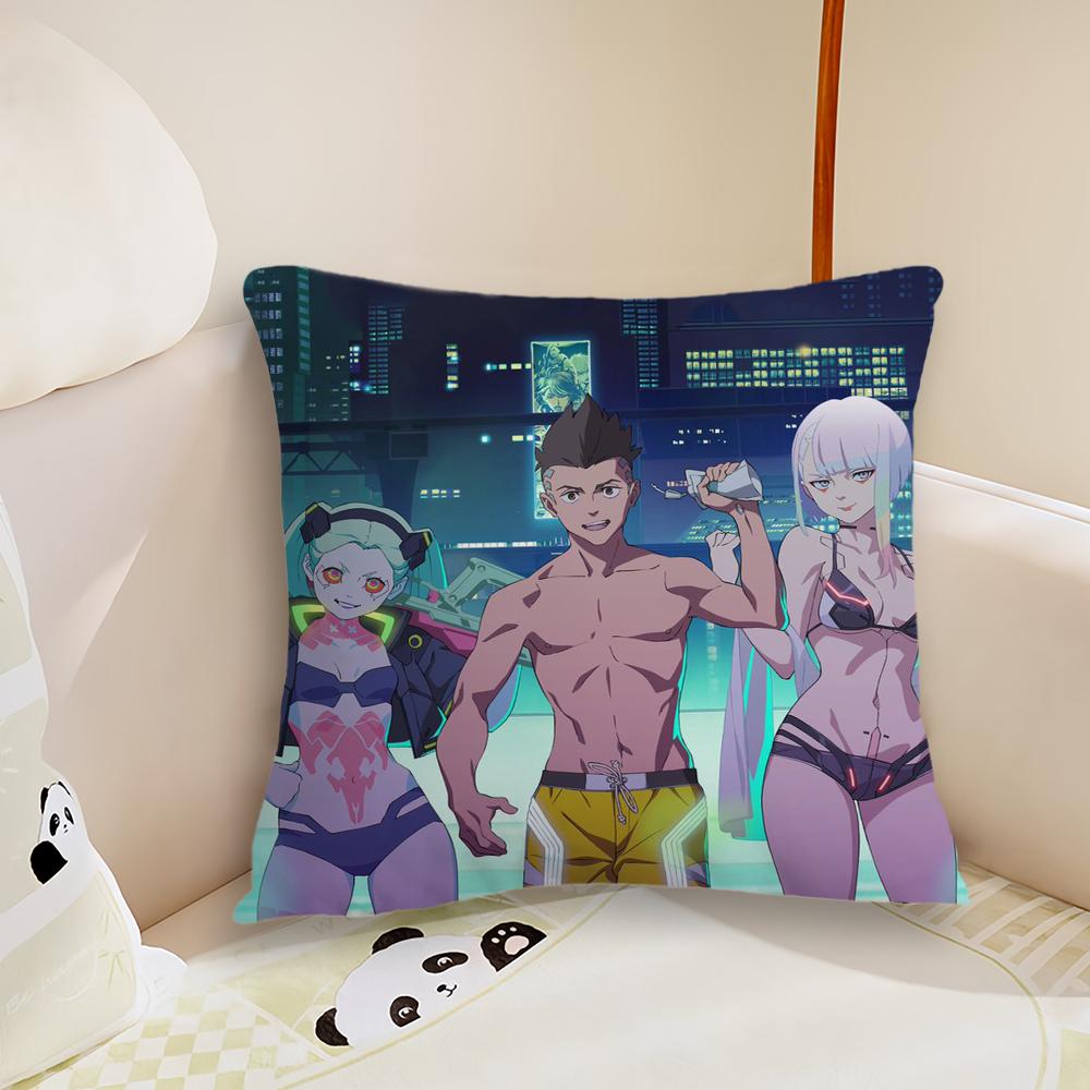 Anime C-CyberpunkS E-Edgerunners Povlak na polštář Potah na polštář na pohovku do obývacího pokoje Vhodný pro domácí dekoraci ložnice