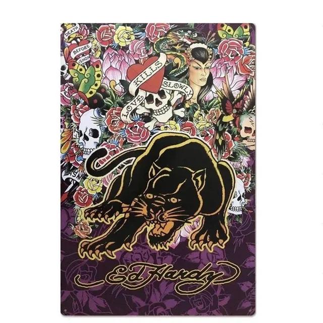 Vintage Metal Tin Signs Plaque Tattoo Girls Wall Decor Iron Painting Art Posters for Man Cave Home Cafe Game Room Club Bar