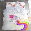 Kids Boys Duvet Cover Set Universe Astronaut Print Space Blue Bedding Set 1 Quilt Cover with Zipper Closure and 1 Pillowcase