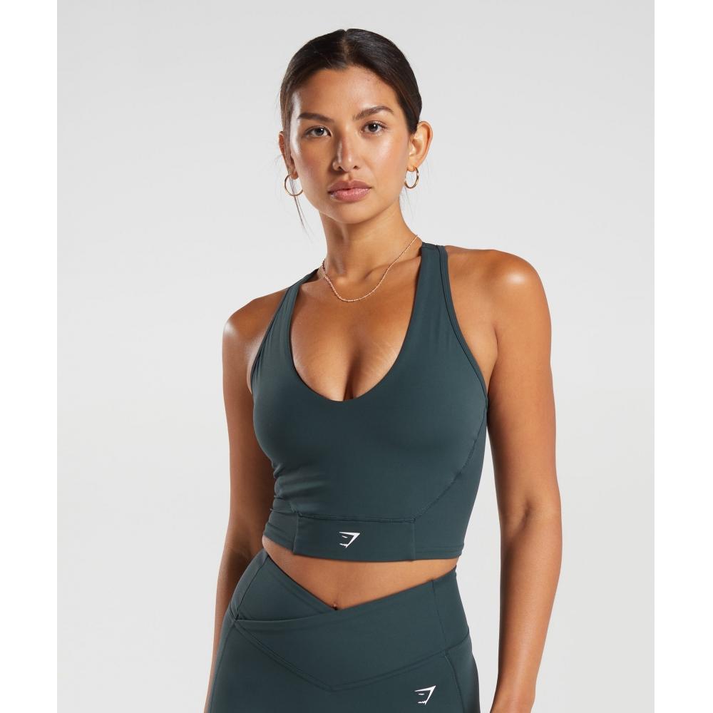 

GYMSHARK Crop Mesh Tank Darkest Teal B7A4K TBJZ