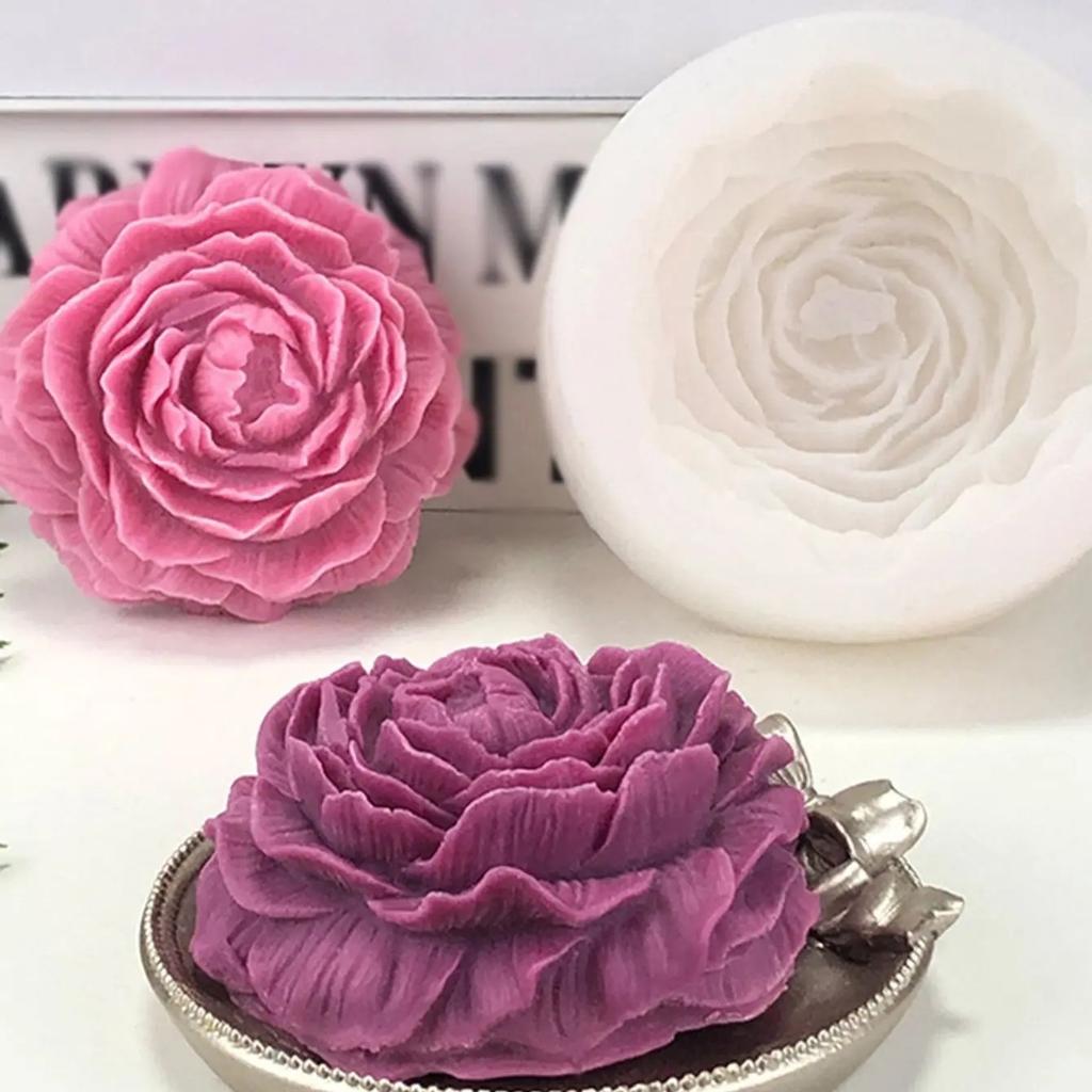 3D Große Pfingstrose Silikon Kerzenform DIY Handgemacht Kreative Blume Aromatherapie Gips Harz Seifenherstellungszubehör Set Heim Geschenke