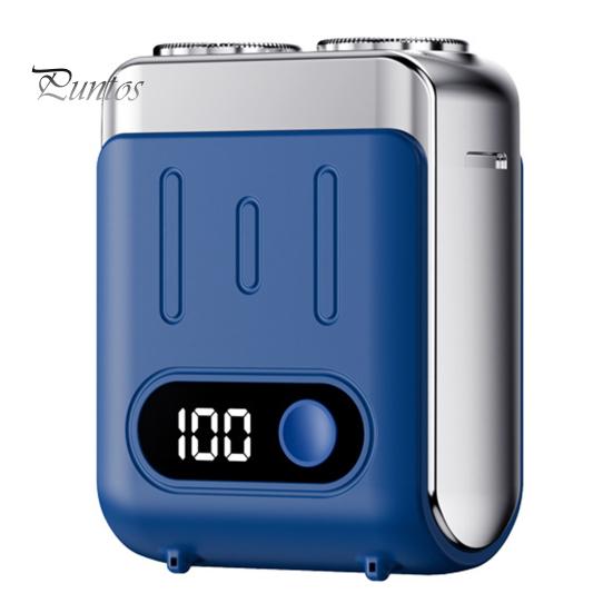 

Мужская электробритва IPX7 Водонепроницаемая мини-бритва карманного размера с зарядкой от USB, беспроводная роторная бритва с высокоскоростным мотором и светодиодным дисплеем, портативная бритва синий