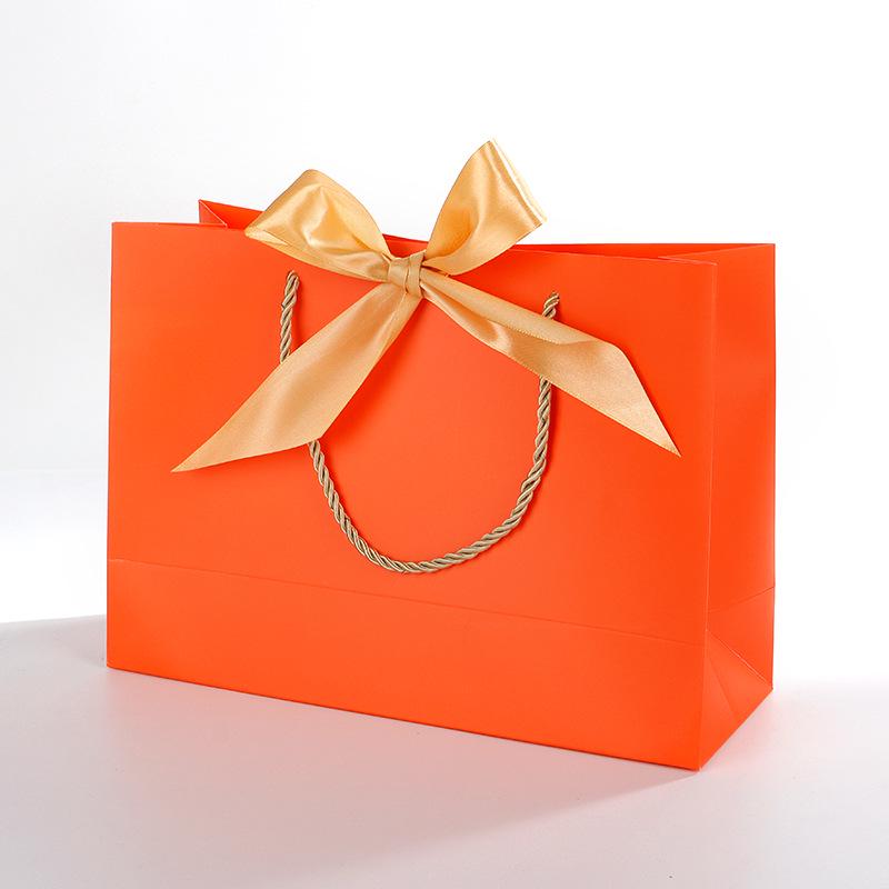 Handbag with Bow Ribbon - Gift, Shopping, and Makeup Paper Bag
