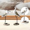 2 Stück Meerestierfigur Rustikale Vogelskulptur Kreative Lebensechte Holzmöwenfiguren