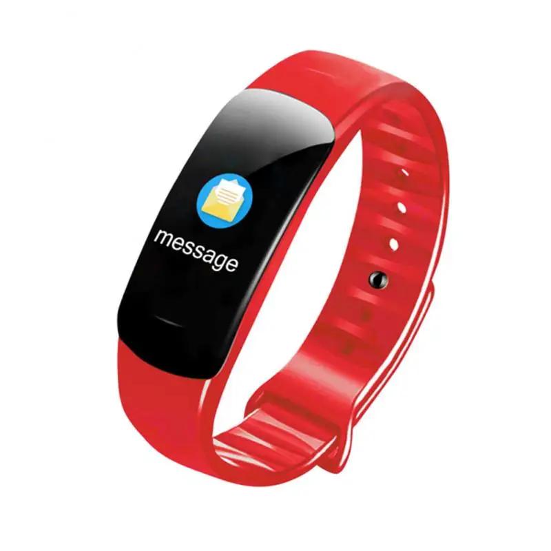 

C1 plus Smart Fitness Bracelet Color Screen Heart Rate Monitor Waterproof Step Counter Fashionable Sports Watch красный