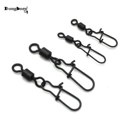 20PCS Carp Fishing Quick Change Swivels Matt Black Rolling Swivel with Snap #8 11 Snap Link Swivels Accessory Terminal Tackle