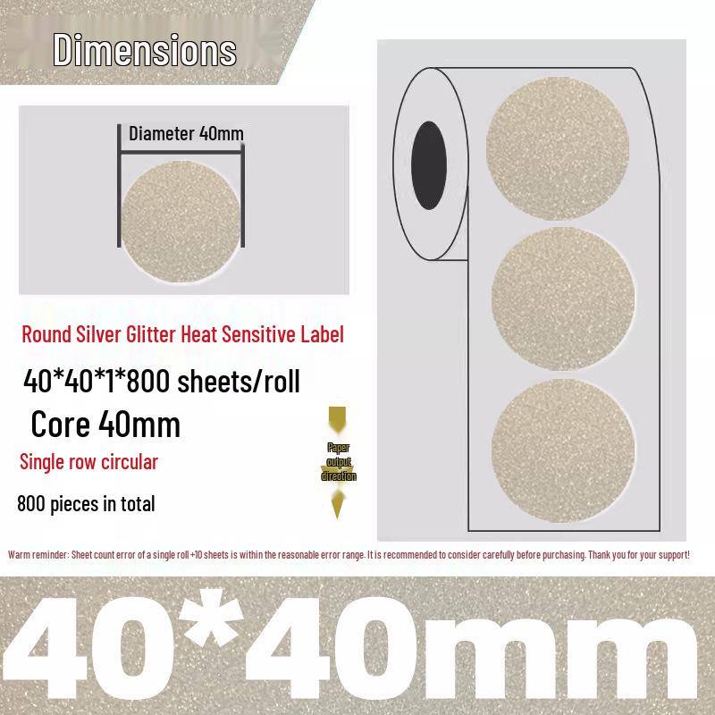 Silver Thermal Adhesive Printable Food Label
