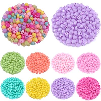 Forniture per Feste a Casa Perline Distanziatrici Fai-da-te 50pz Ciondoli Trasparenti Collana Sandwich Braccialetto Colorato Perline Acriliche Sfuse Forma di Cuore 7mm Fatto a Mano