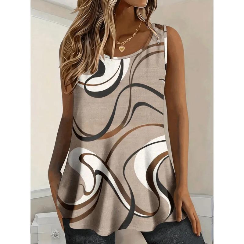 T-shirt da Donna Estiva Senza Maniche Stampa 3D Moda Versatile Traspirante Tendenza Casual