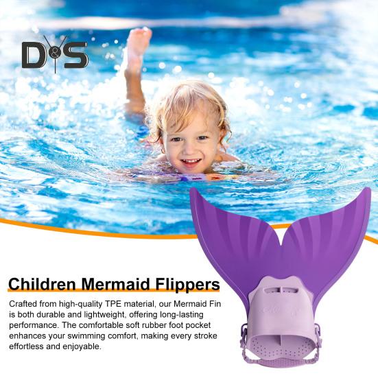 Pratica di nuoto con pinne da sirena Costumi da bagno con coda di sirena regolabili con pinne da sirena Aiuto per l'allenamento del nuoto Attrezzatura da nuoto leggera per bambini