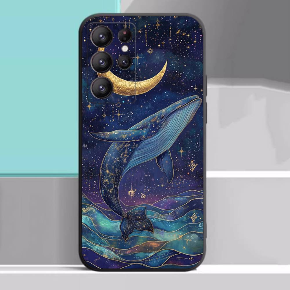 Space Ocean Whale Case For Samsung Galaxy Case S25 S23 S22 S21 S30 S20 S10 Ultra Plus FE TPU Soft Cover