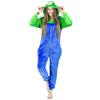 Kigurumi Luigi Mario Pigiami Tuta Intera Costume Adulto M Costume Luigi Mario Onesie - S