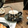 Bird Flower Ceramic Cup Saucer Set Chinese Style Porcelain Coffee Cup for Coffee Tea Afternoon Tea  Vintage Home Decor Gift