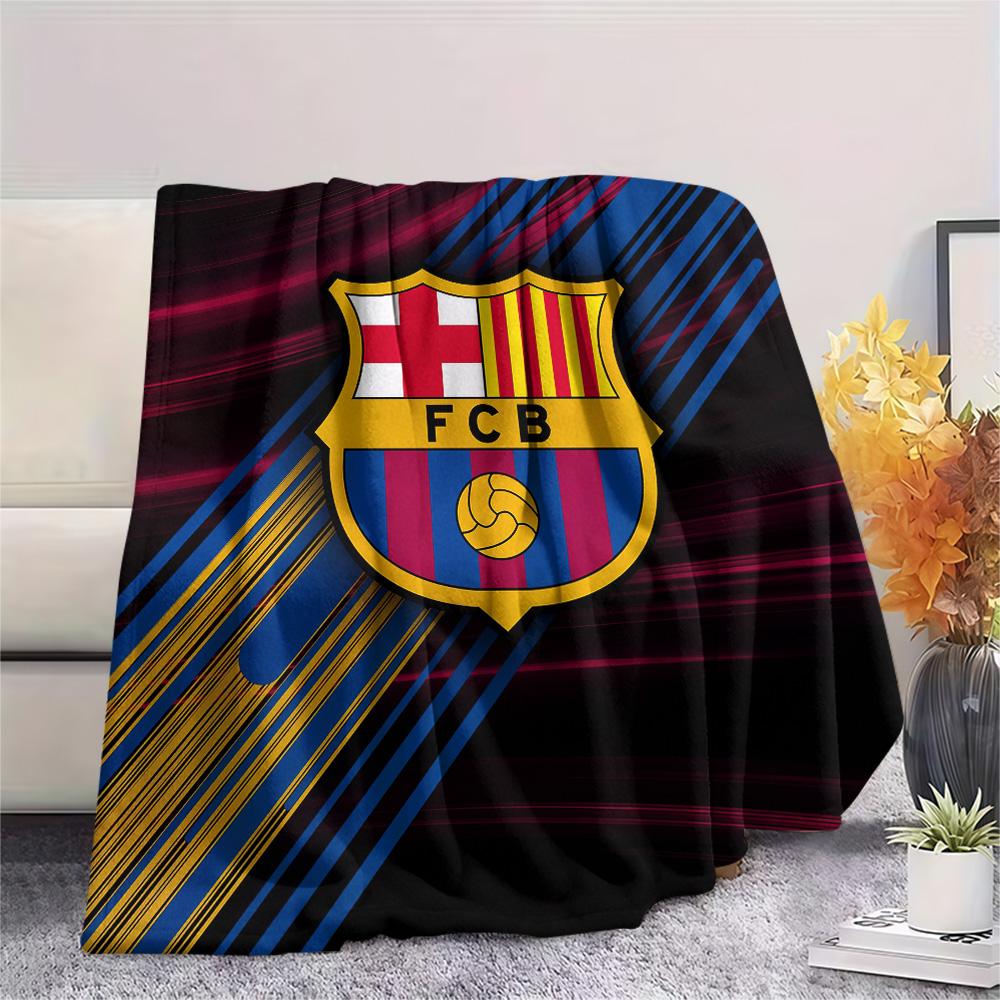 FC Barcelona  Print Flannel Blanket, High Quality Comfortable for All Seasons, Home Decor, Warmth and Comfort
