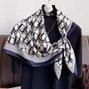 Silk Square Scarf: Women's Korean-Style, Double-Sided Print for Professional Wear
