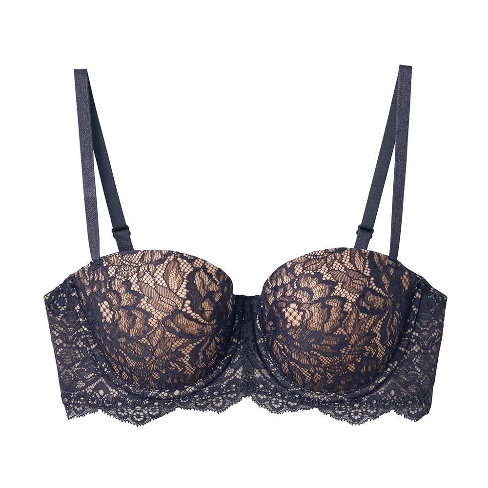 

Gunze Tuche Marshmallow BOM Enhances D 75 Women s Bra, 1/2 Cup, Décolleté Volume,