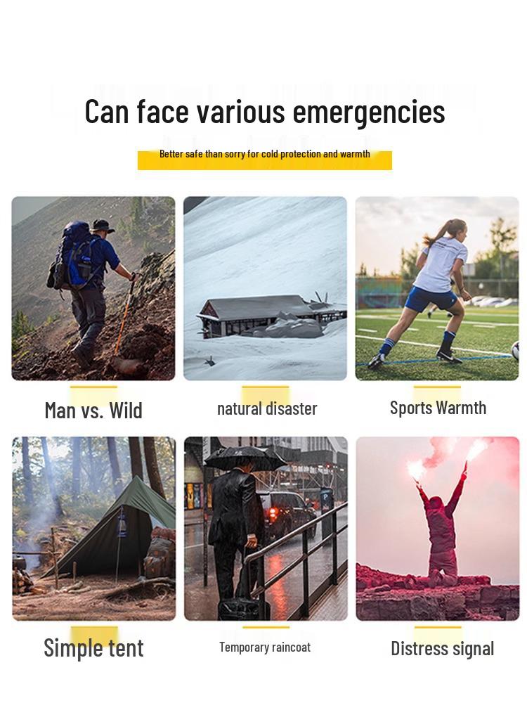 Outdoor Emergency Thermal Blanket for Hypothermia Prevention and Survival