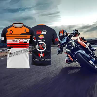Motorradrennen #99 Fahrer Jorge Lorenzo Fan Herren Sommer Schnelltrocknend Sport Outdoor Freizeit T-Shirt