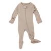 Rompers Organic Footed Rompers Baby Oatmeal [L'ovedbaby] (Zipper) Ocb-454 (Beige) 0-3M (0-3 Months)