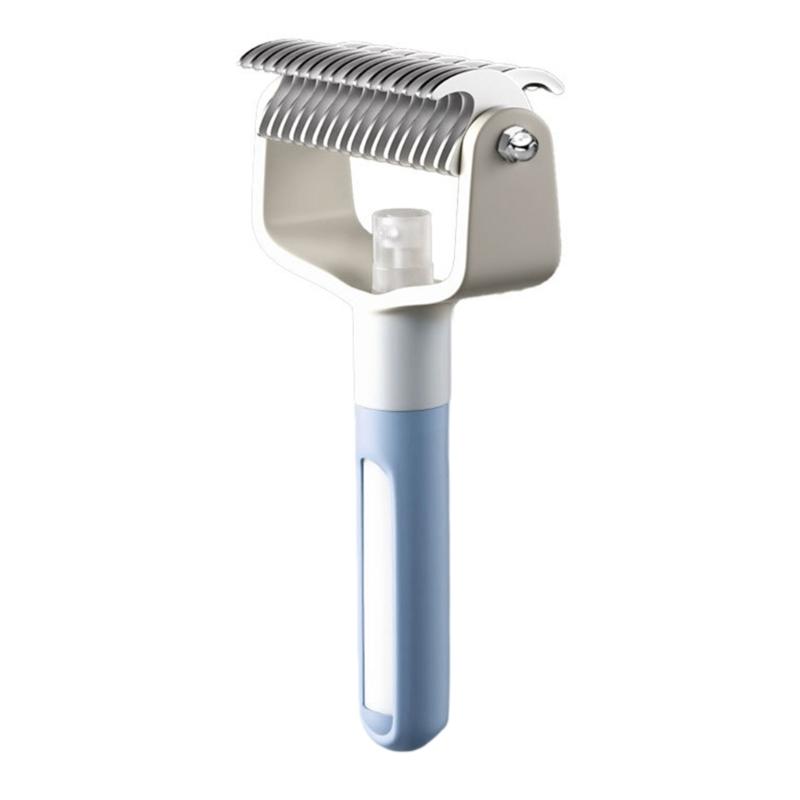 

Dog Grooming Brush For Loose Hair Removal Gentle Massaging Comb Reduces Shedding Sprayer Metal Durable Design синий